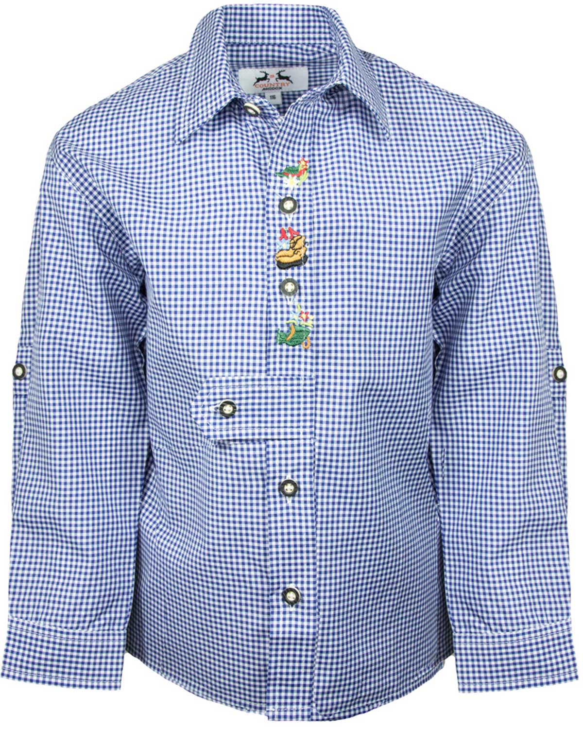 maddox-niko-kinder-trachtenhemd-blau-kariert-mit-stickerei image 1