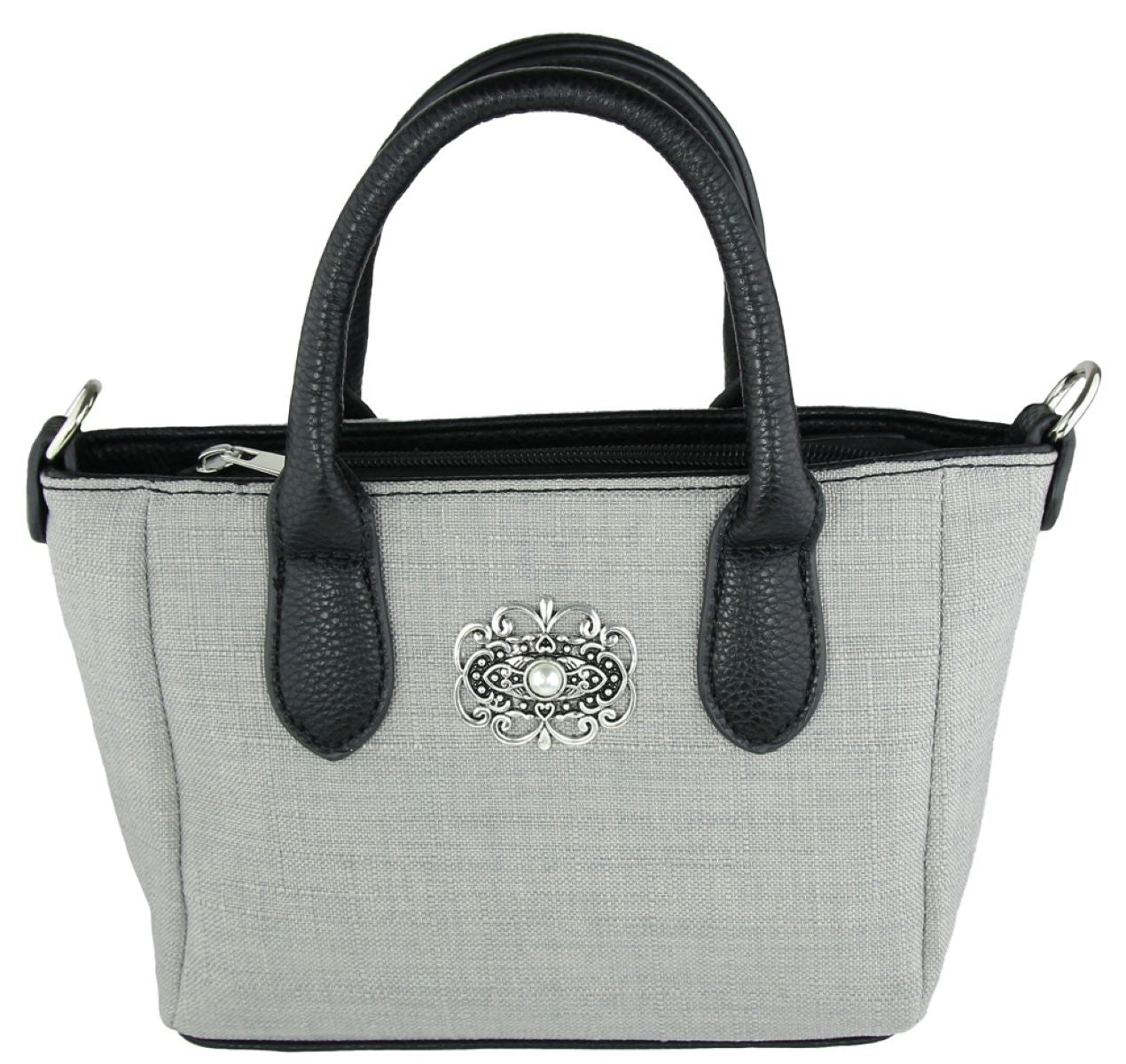 trachtenland-handtasche-katrina-mit-metallapplikation-hellgrau image 1