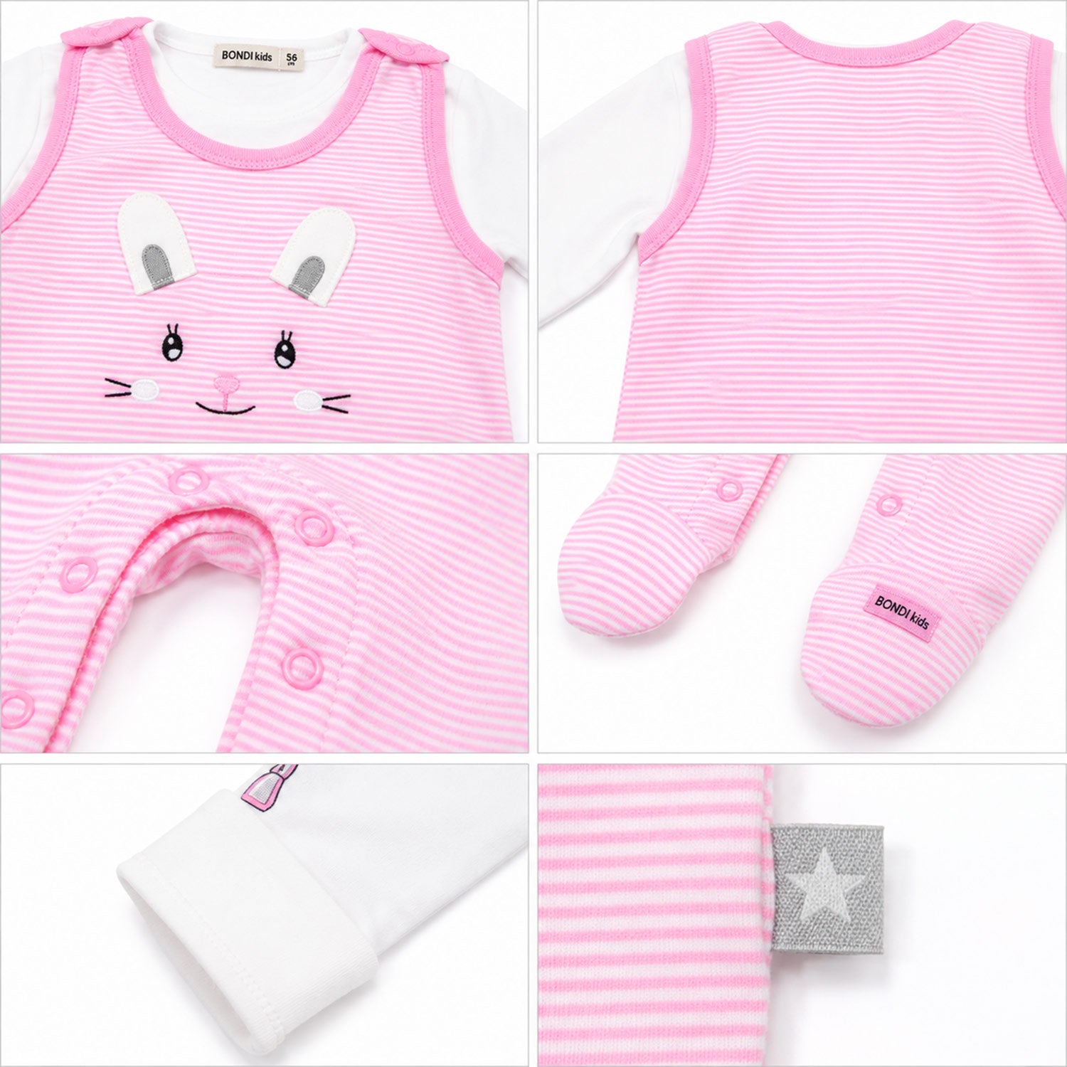 trachtenland-bondi-baby-strampler-h-schen-geringelt-2-tlg-93636-rosa-wei image 3