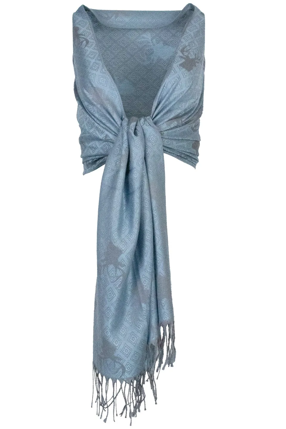 halstuch-schal-mit-hirschkopf-motiv-185-x-70-cm-hellblau-silber image 1