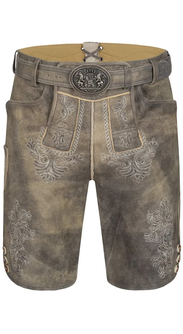 n-bler-lederhose-kurz-adam-in-grau image 1