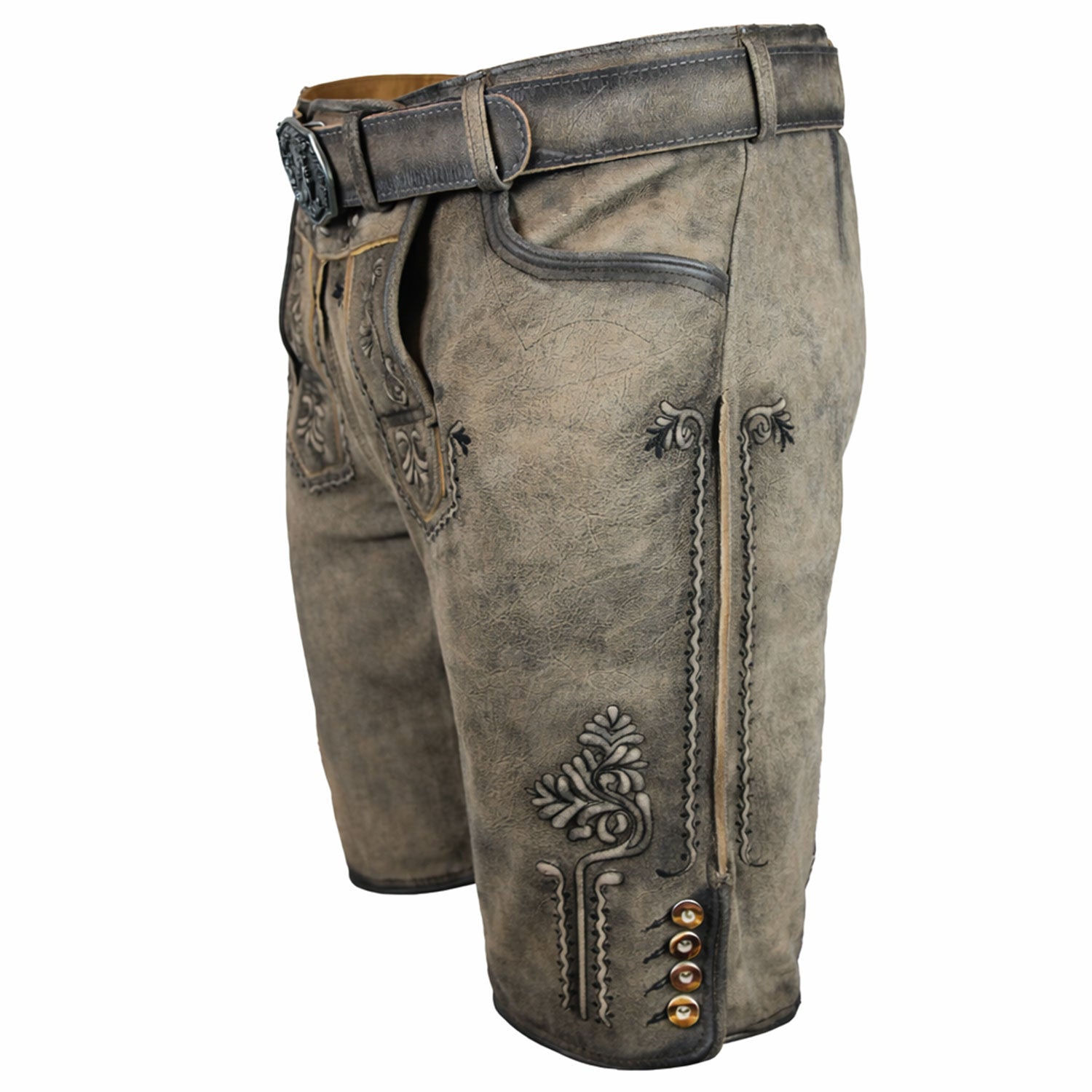 trachtenland-maddox-kurze-herren-lederhose-zugersee-mit-g-rtel-antik-r-zement image 6