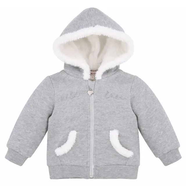 bondi-baby-m-dchen-kapuzenjacke-wild-love-86633-grey-melange image 1