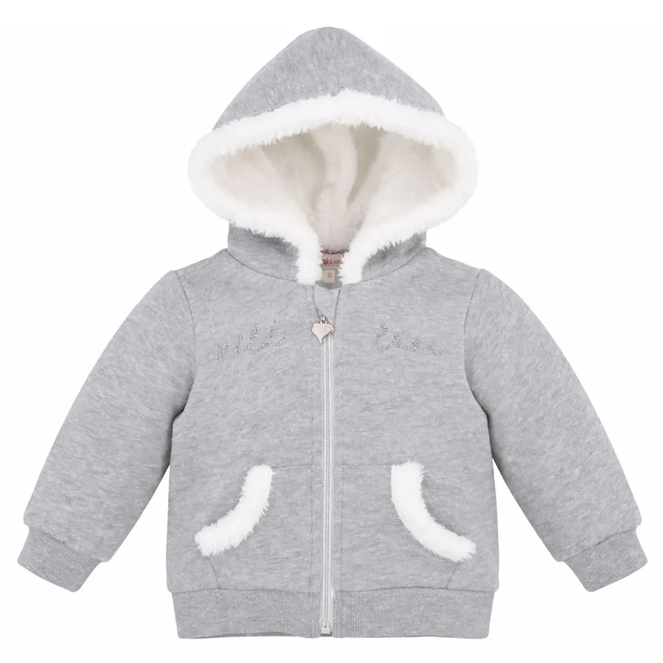 bondi-baby-m-dchen-kapuzenjacke-wild-love-86633-grey-melange image 1
