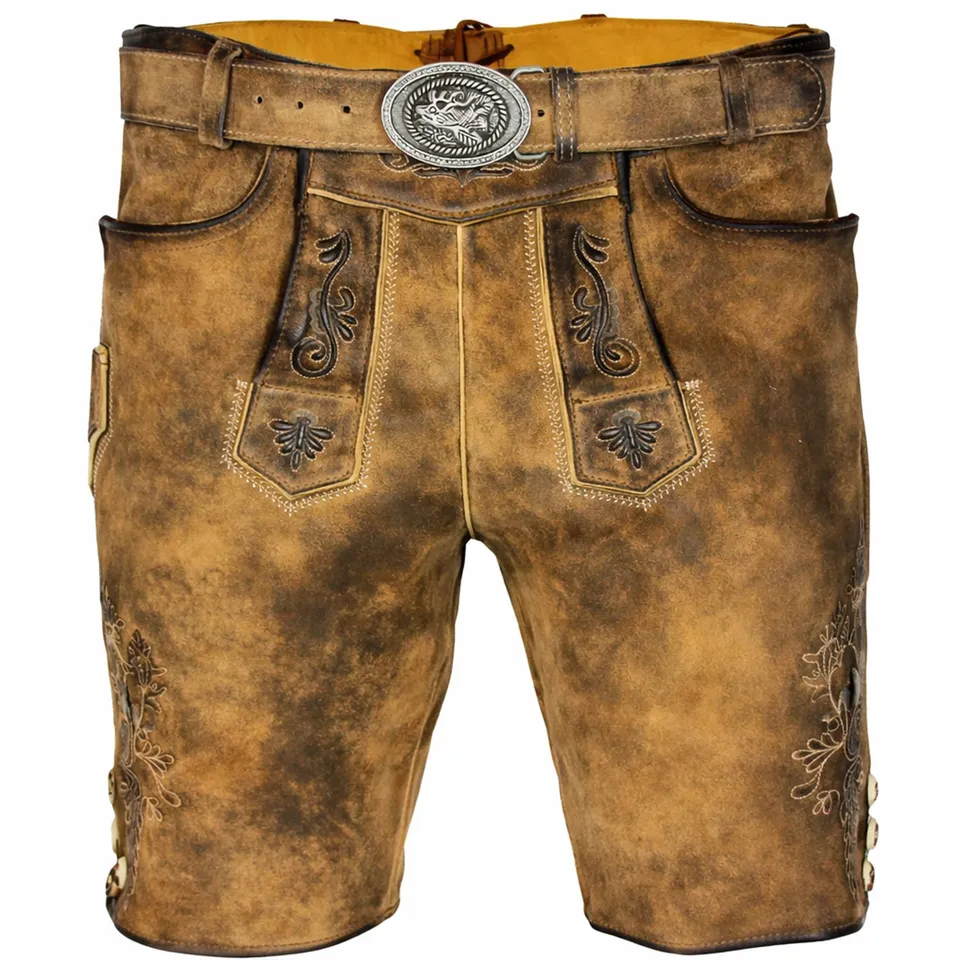 trachtenland-maddox-kurze-herren-lederhose-mandlach-mit-g-rtel-camel-braun image 1