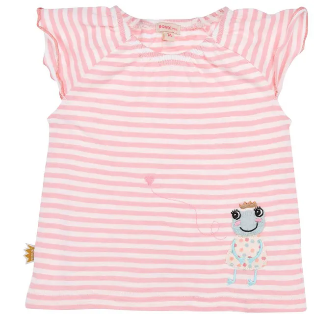 trachtenland-bondi-kinder-t-shirt-froschk-nig-86570-rosa-wei-kurzarm image 1
