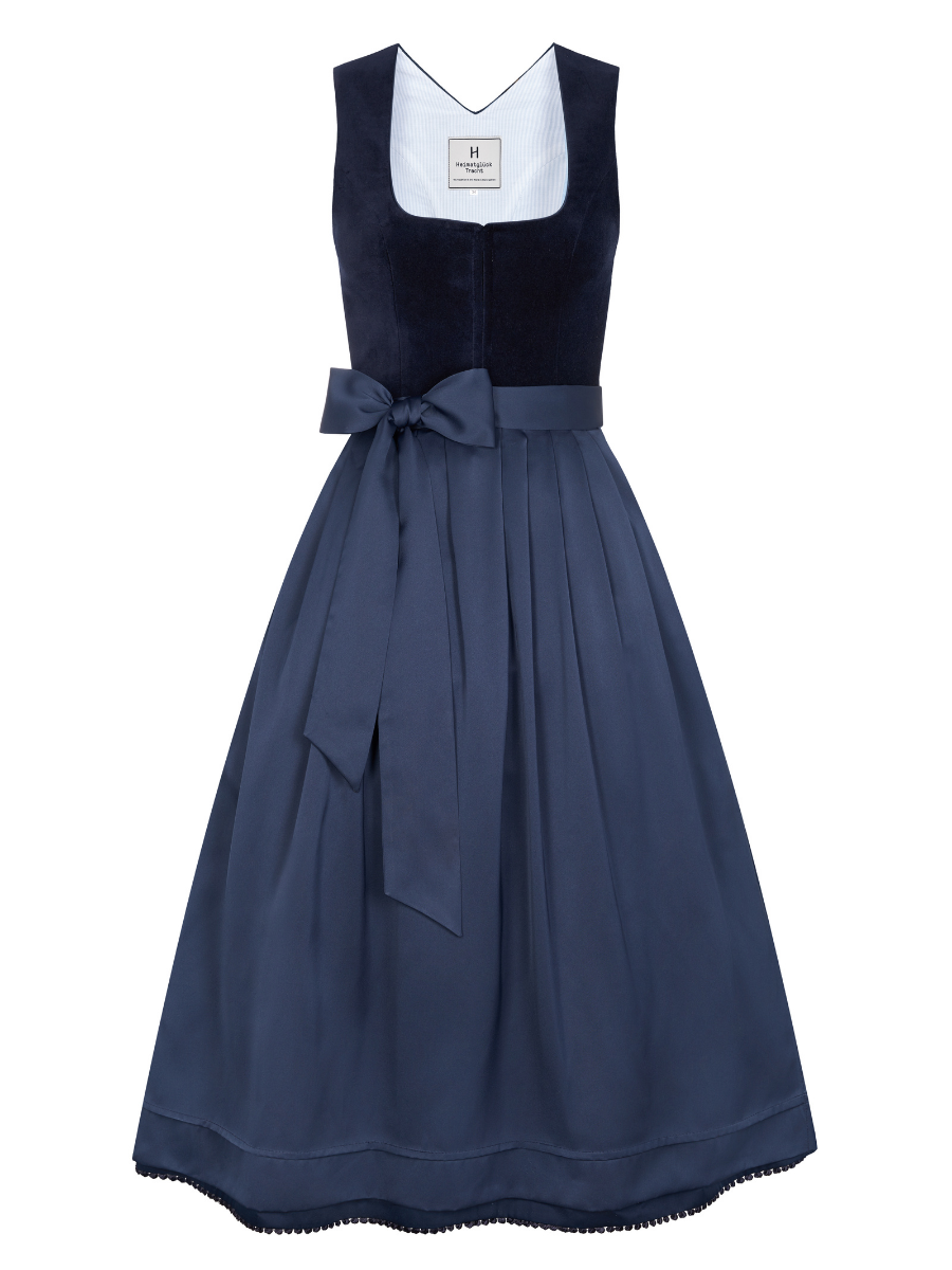 heimatgl-ck-dirndl-emma-samtdirndl-marine-mit-bommelborte image 1