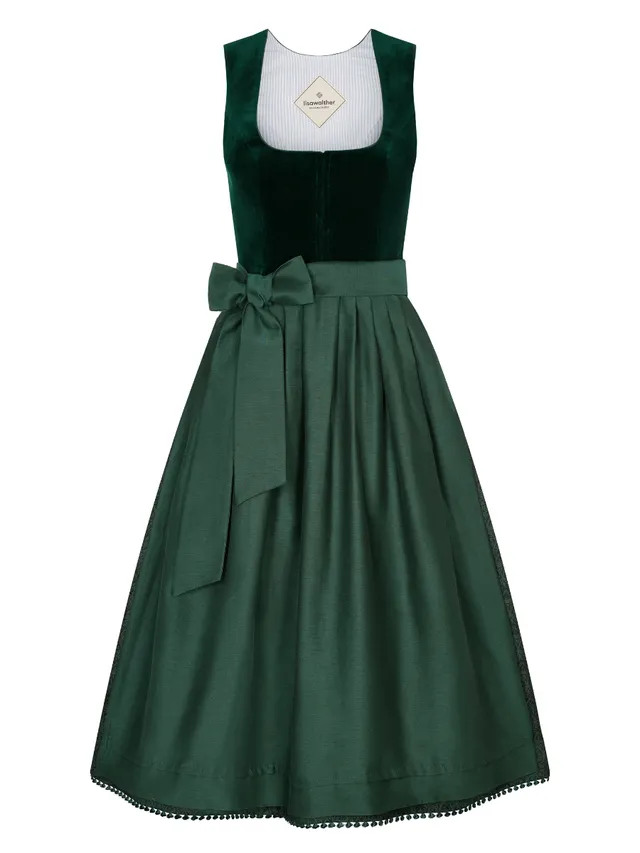 heimatgl-ck-dirndl-tilda-tannengr-n-samtdirndl-mit-blumenrock image 1