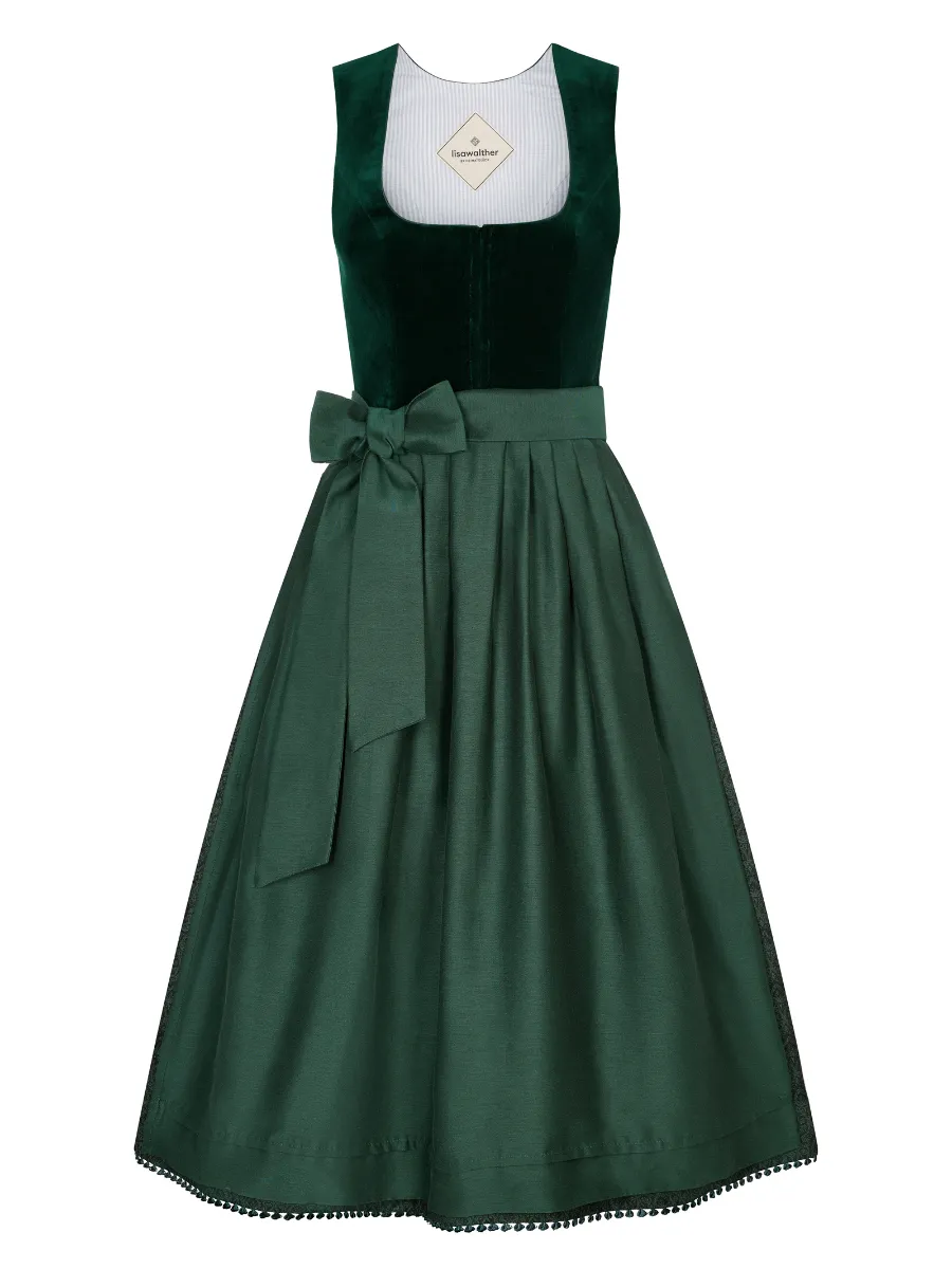 heimatgl-ck-dirndl-tilda-tannengr-n-samtdirndl-mit-blumenrock image 1