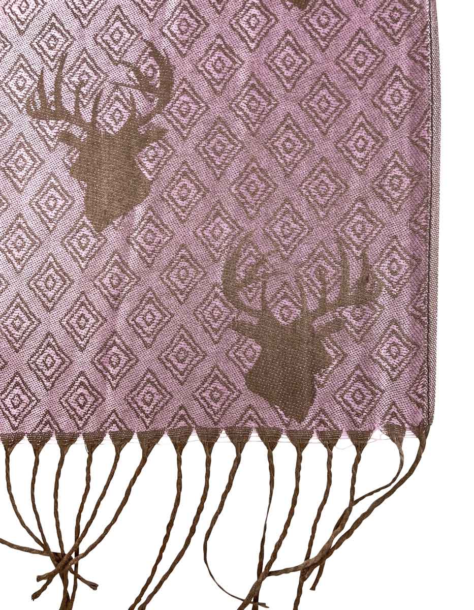 trachtenland-halstuch-schal-hirschkopf-185x70cm-rosa-braun image 3
