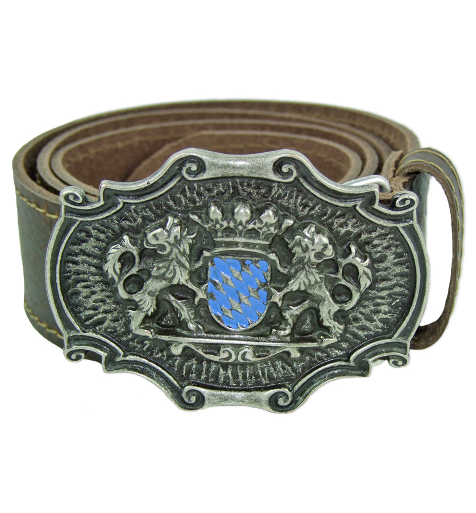 trachtenland-trachteng-rtel-mit-koppelschlie-e-und-bayernwappen-dunkelbraun image 5