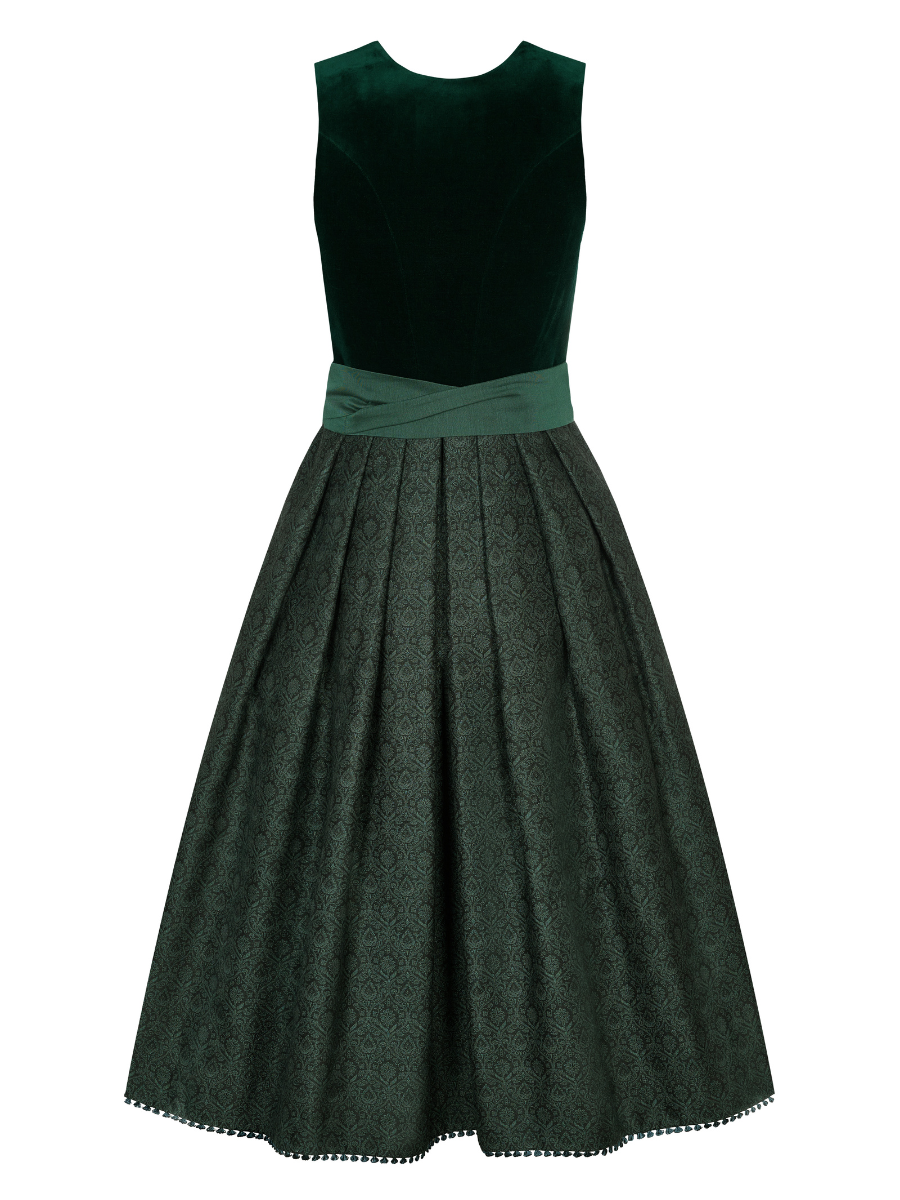 heimatgl-ck-dirndl-tilda-tannengr-n-samtdirndl-mit-blumenrock image 5