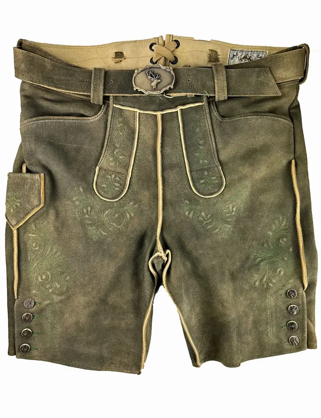 buchberger-kurze-lederhose-karl-1-mit-g-rtel-ziegenvelours-braun-gr-n image 1
