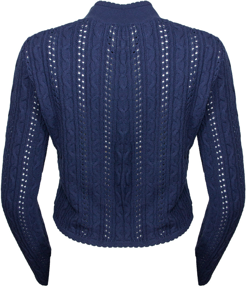 huber-damen-trachten-strickjacke-auri-mit-stehkragen-marine-blau image 2