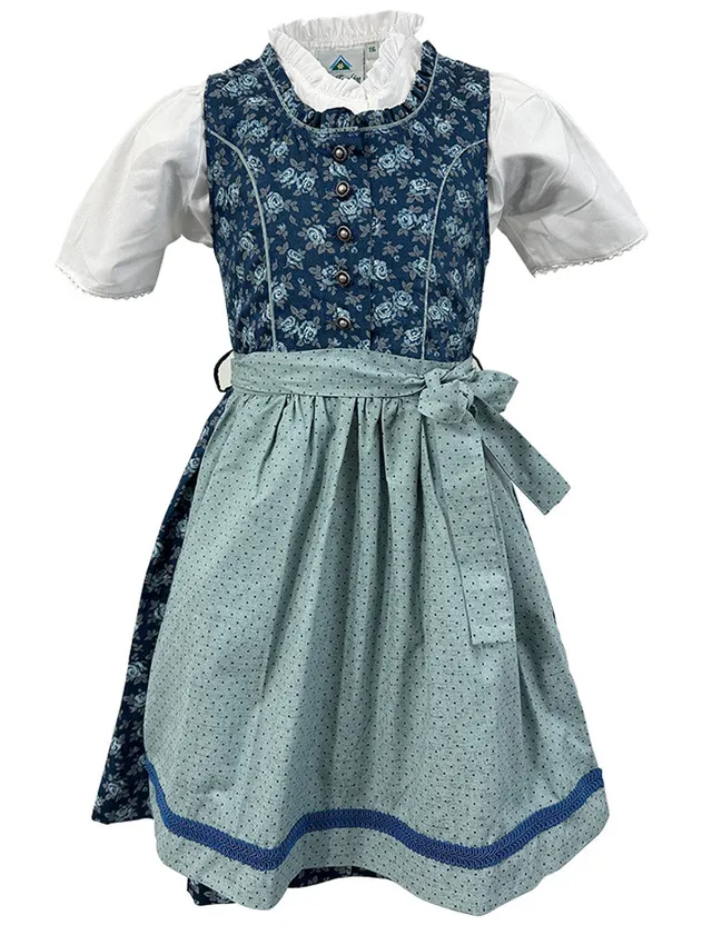 isar-trachten-kinder-dirndl-emma-3-tlg-mit-bluse-63112-blau image 1