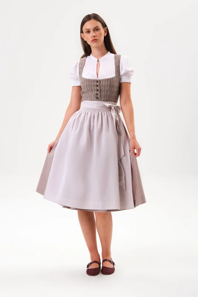 felicitas-damen-dirndl-dala-taupe-jacquard-mieder-mit-schattendruck-rock image 1