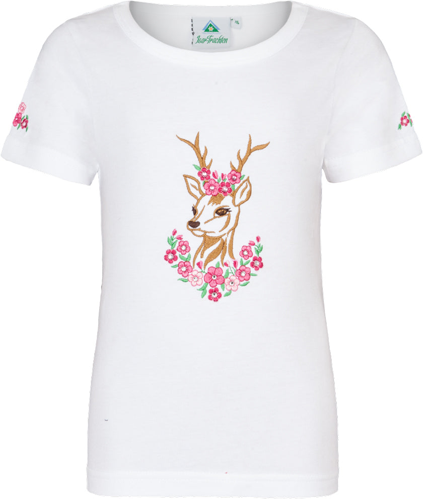trachtenland-isar-trachten-m-dchen-t-shirt-reh-mit-stickerei-52766-wei-pink image 1