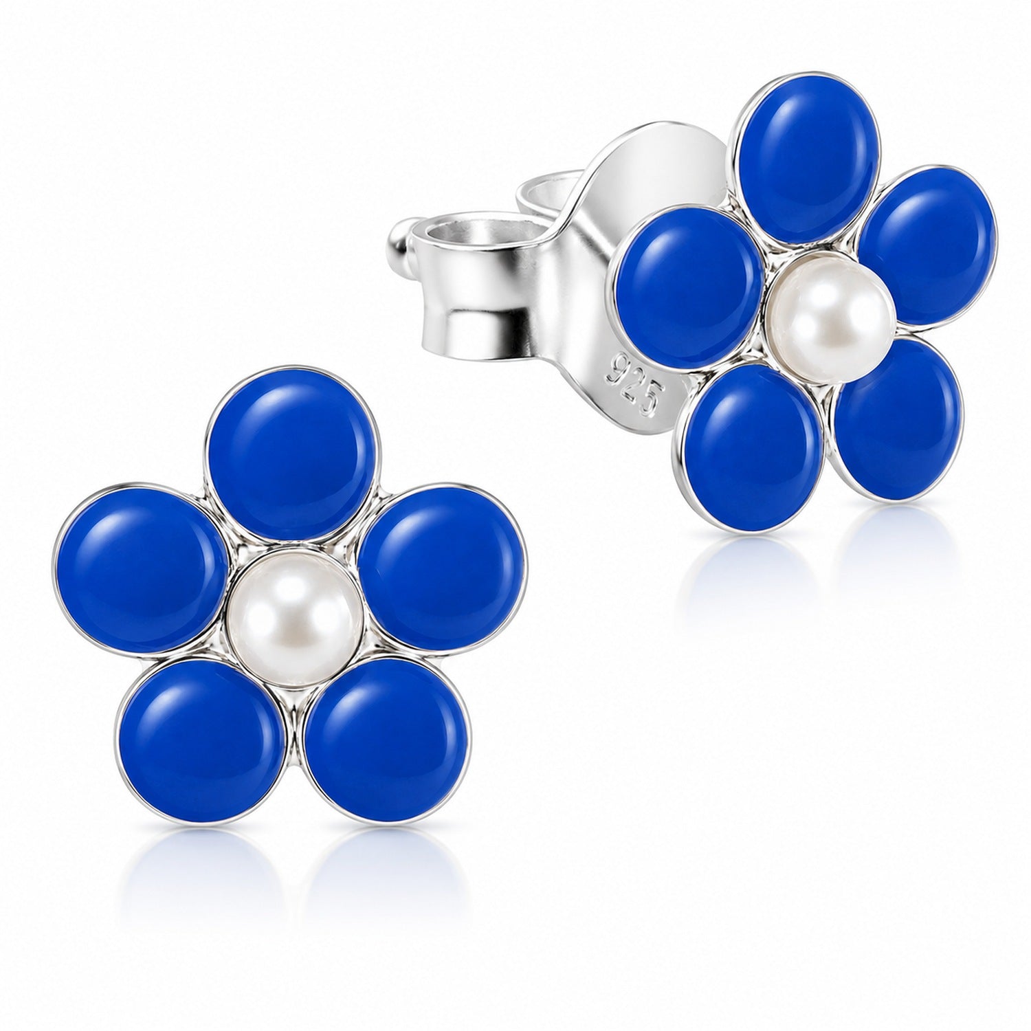 trachtenland-luisia-ohrstecker-blume-925-sterling-silber-blau image 1