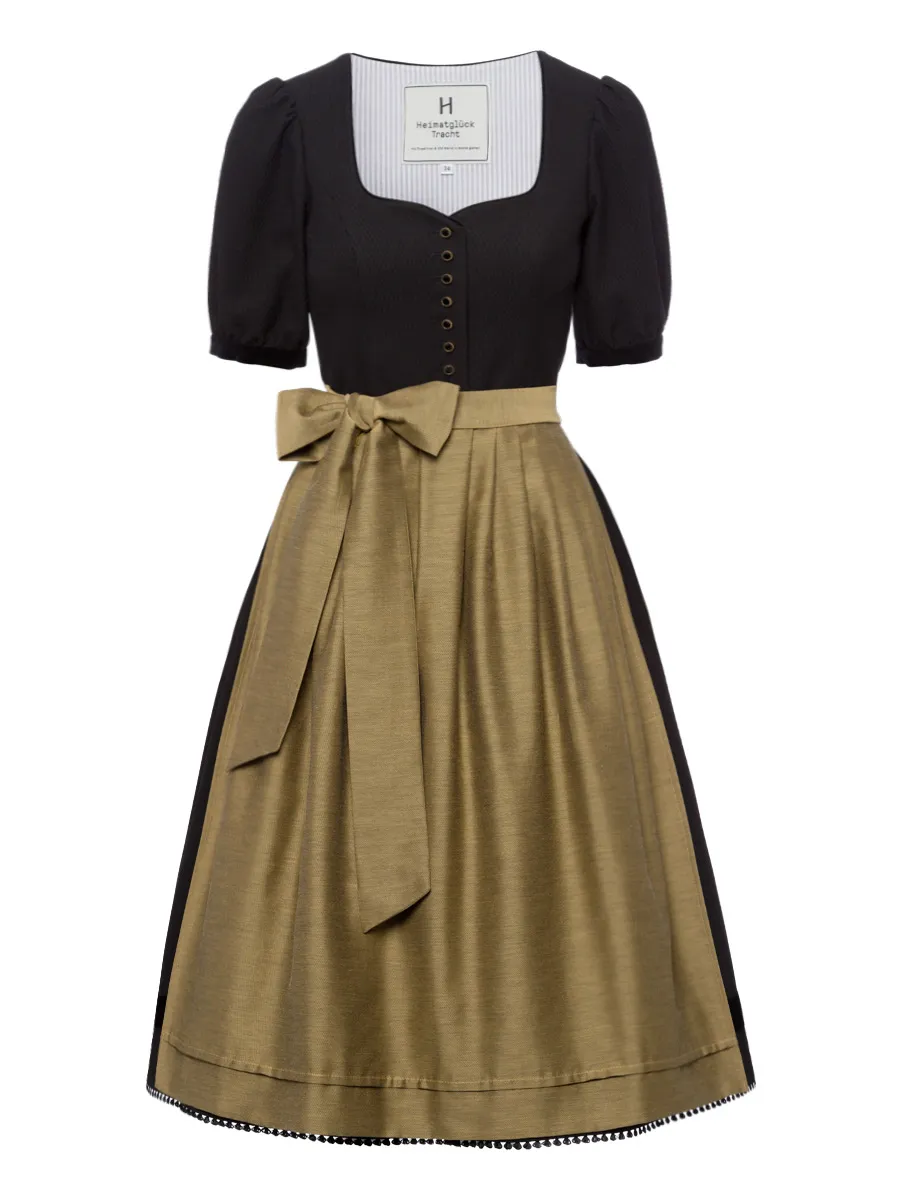 heimatgl-ck-dirndl-monaco-rmeldirndl-schwarz-gold-jacquard image 1