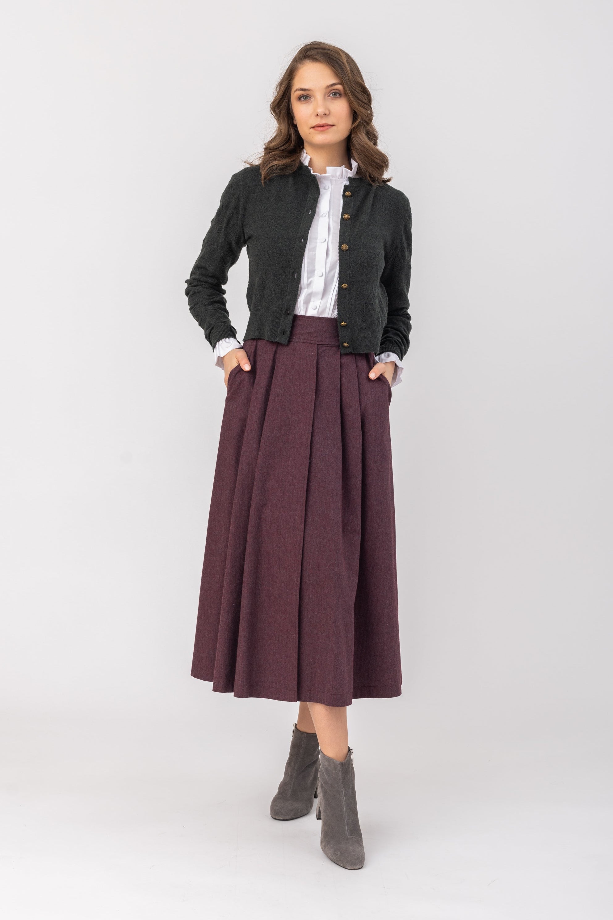 felicitas-rada-damen-rock-aus-baumwoll-cord-mit-falten image 1