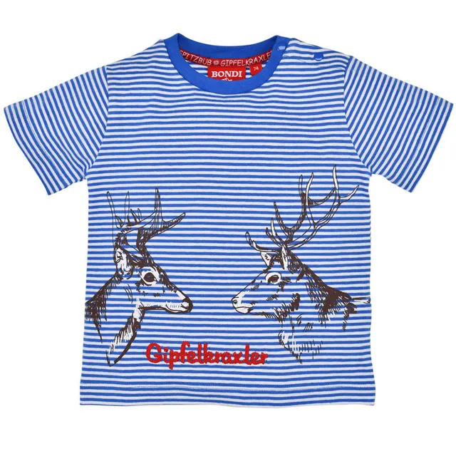 bondi-jungen-t-shirt-hirsche-91522-blau-wei-gestreift image 1