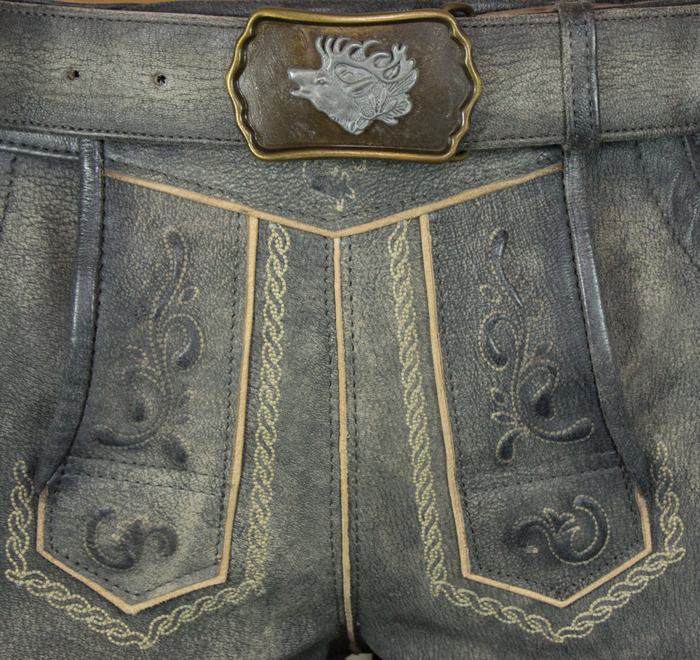maddox-wotan-kurze-herren-lederhose-mit-g-rtel-raspato-stein-grau image 5