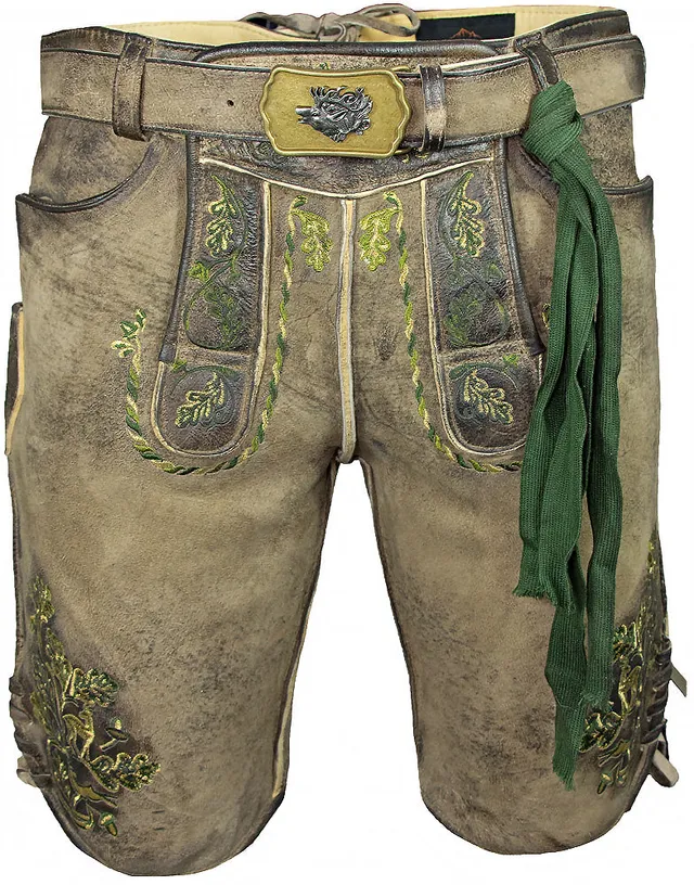trachtenland-maddox-kurze-herren-lederhose-hartsee-mit-g-rtel-erde-gold image 1