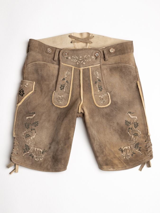 heimatgl-ck-lederhose-ursprung-hirsch-herren-oliv-bestickt-unikat image 5