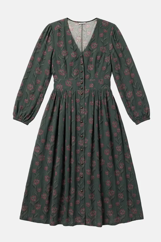 felicitas-damen-kleid-karlinda-viskose-floral-mit-knopfleiste image 1