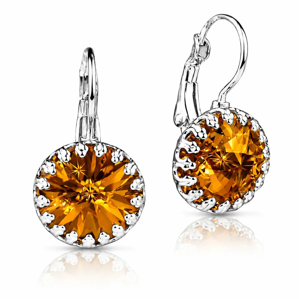 trachtenland-luisia-kronen-ohrringe-vivana-light-topaz-mit-swarovski-kristall image 1