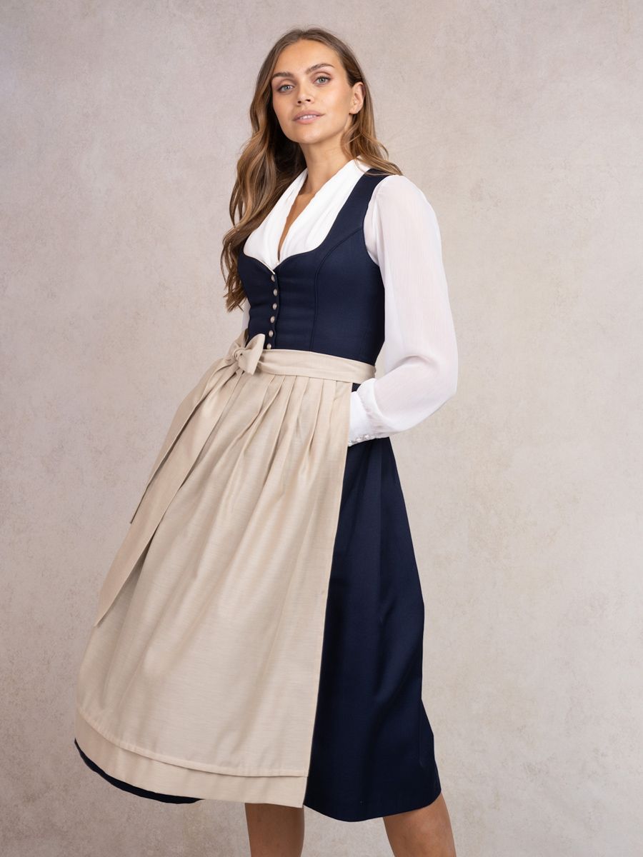 heimatgl-ck-dirndl-rosalinde-jacquard-dunkelblau-hochzeitsdirndl image 2