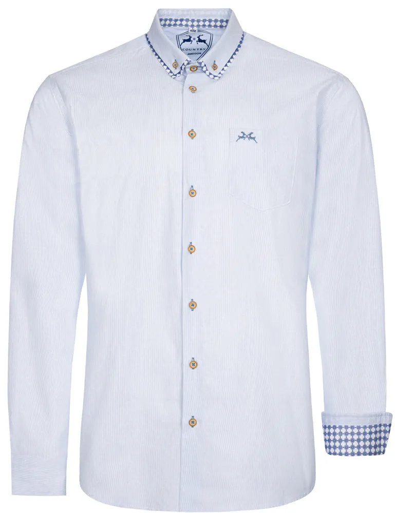 maddox-trachtenhemd-hemd-58-button-down-kragen-smaragd-blau image 1