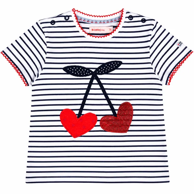 bondi-baby-kinder-t-shirt-cherry-86590-wei-navy-kurzarm image 1