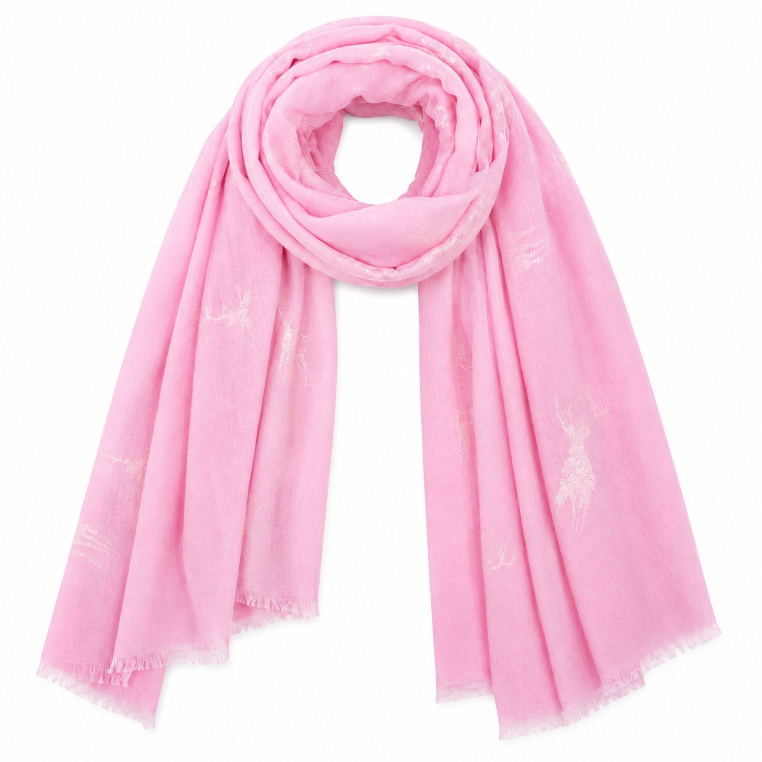 trachtenland-trachten-halstuch-uni-mit-glitter-hirsch-rosa image 2