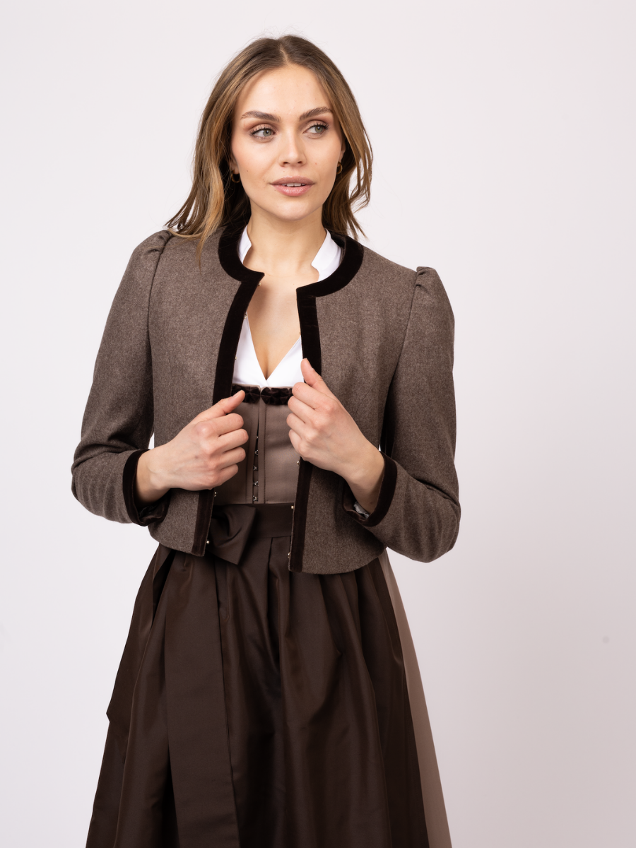heimatgl-ck-dirndl-tabea-damen-jacquarddirndl-beige-braun-mit-samt image 6