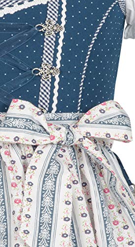 n-bler-kinderdirndl-tanja-3-teilig-blau-karo-punkt-blumen image 7