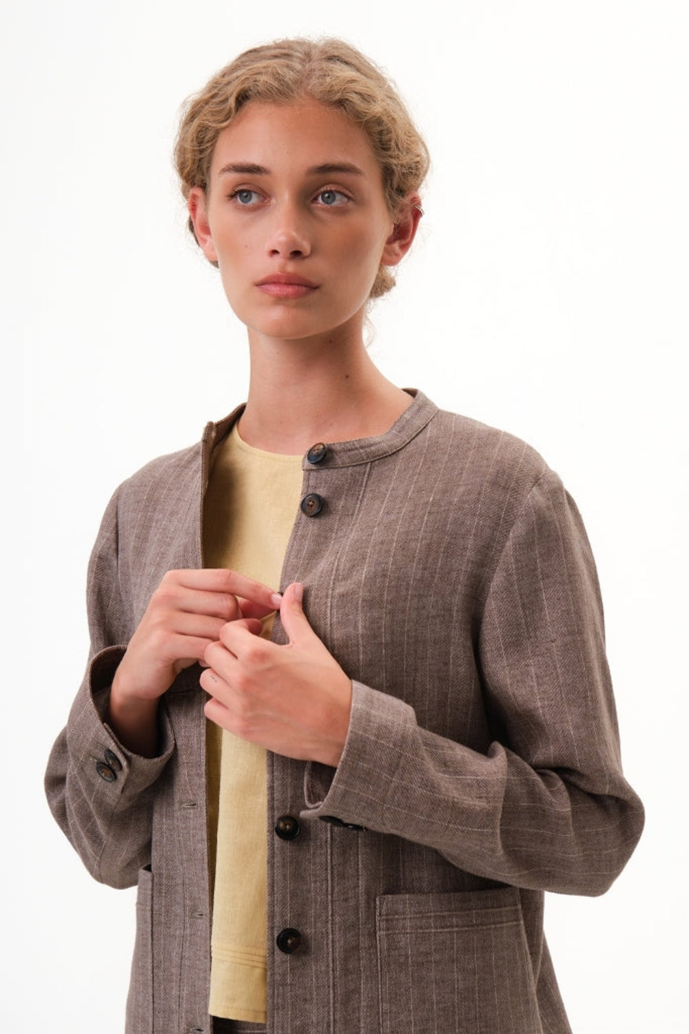felicitas-bena-damen-bluse-kurzarm-leinen-baumwolle image 3