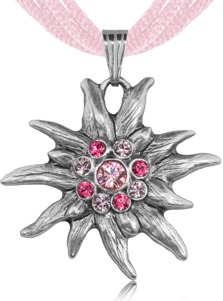 trachtenland-edelwei-halskette-mit-premium-kristallen-rosa image 1