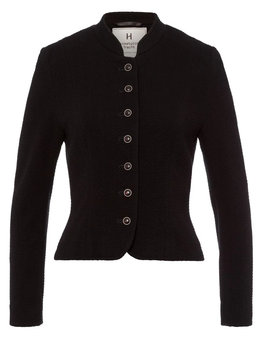 heimatgl-ck-blazer-isolde-schwarz-trachtenblazer-stretch-tailliert image 1