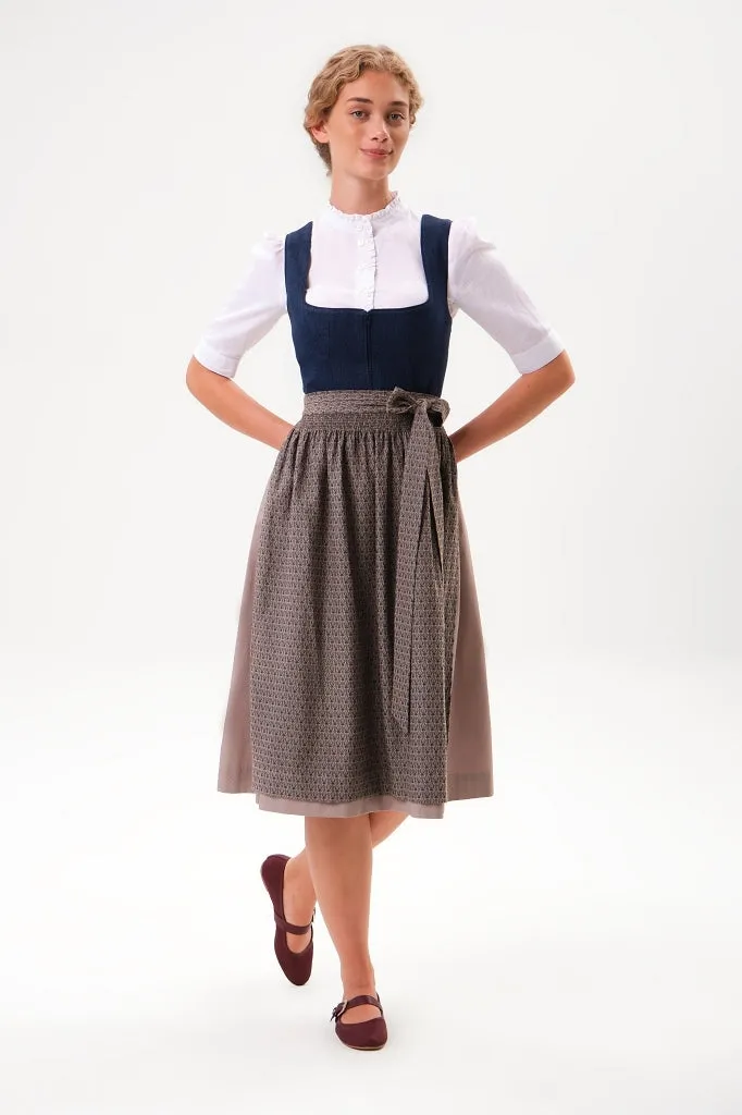 felicitas-damen-dirndl-deliah-marine-leinen-stretch-jacquard image 1