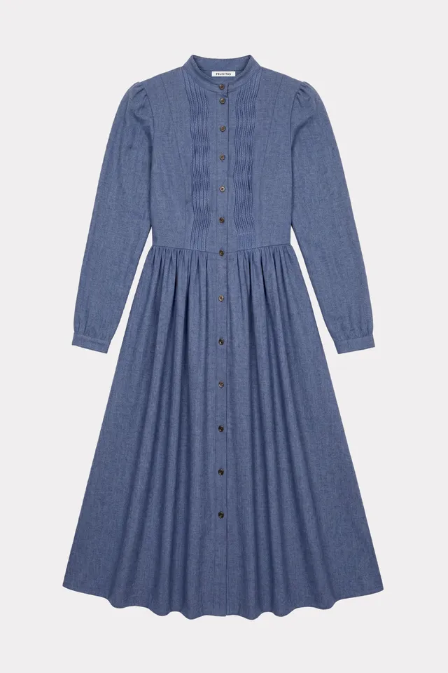 felicitas-damen-kleid-kalmira-baumwoll-flanell-mit-stehkragen image 1