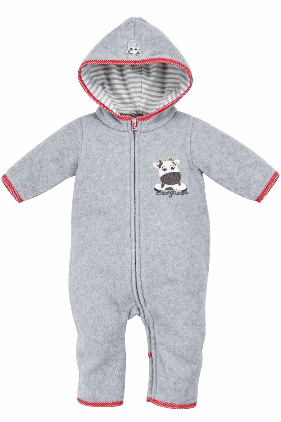 trachtenland-bondi-baby-fleece-overall-kuh-93665-grau-strampler image 1