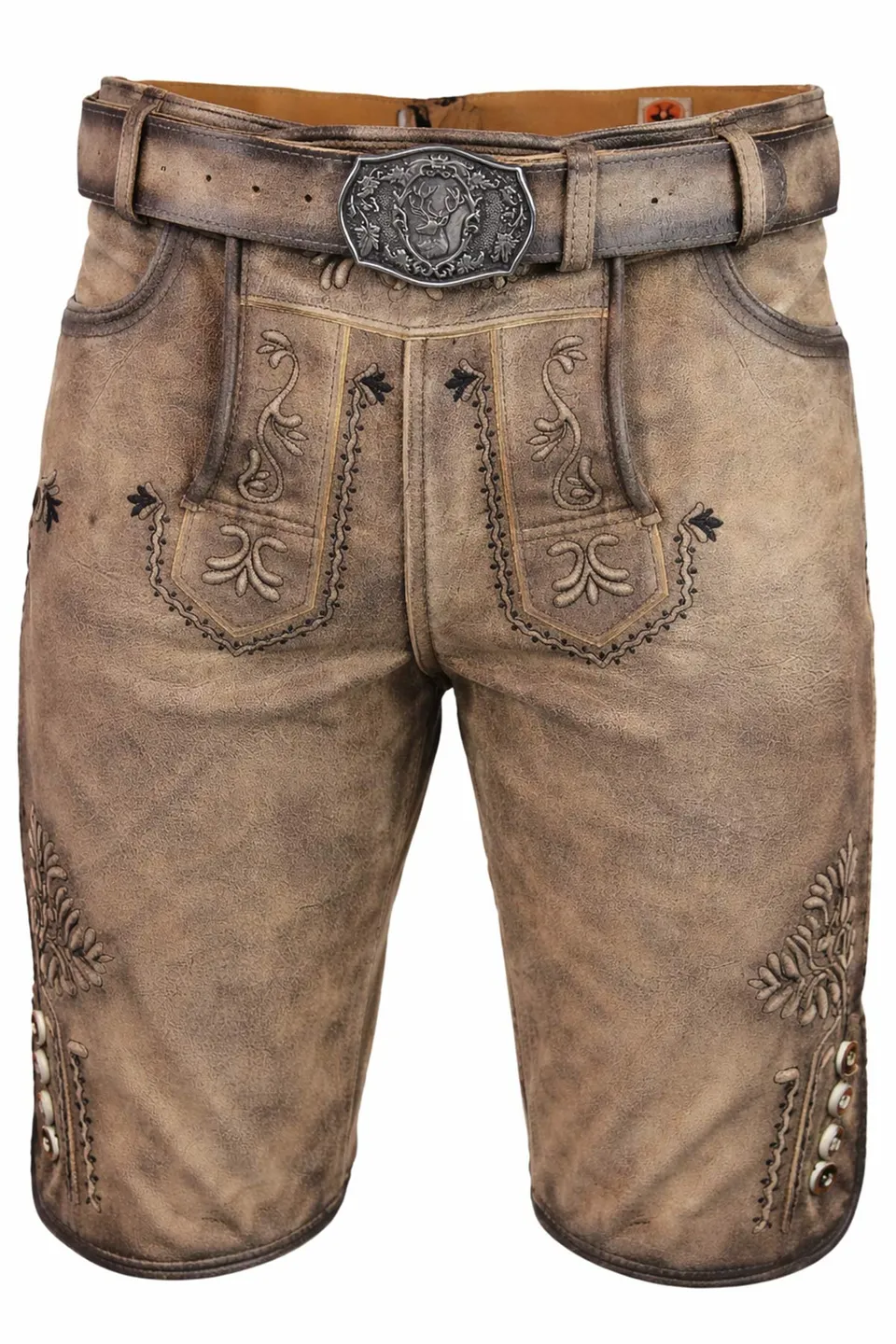 trachtenland-maddox-kurze-herren-lederhose-hopfensee-mit-g-rtel-antik-bernstein image 1