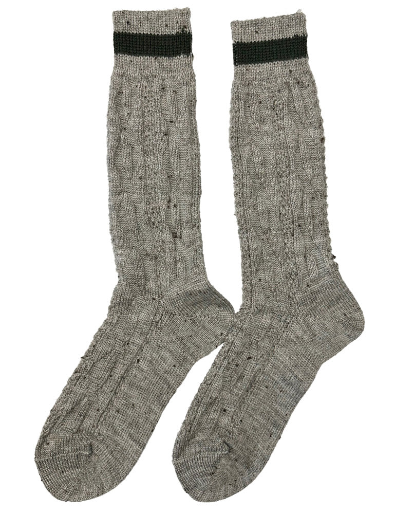 trachtenland-shopper-socken-mit-zopfmuster-trachtenstr-mpfe-nuss-braun image 2