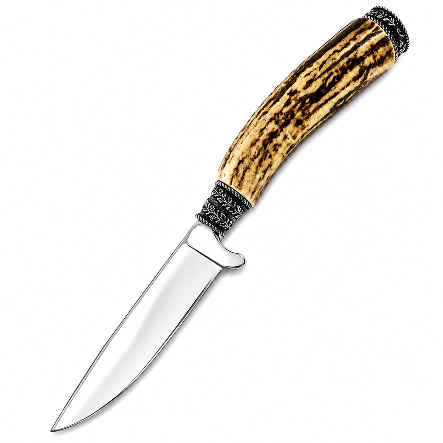 trachtenland-funk-hirschhorn-trachtenmesser-hubertushirsch-mit-zierkappe image 2