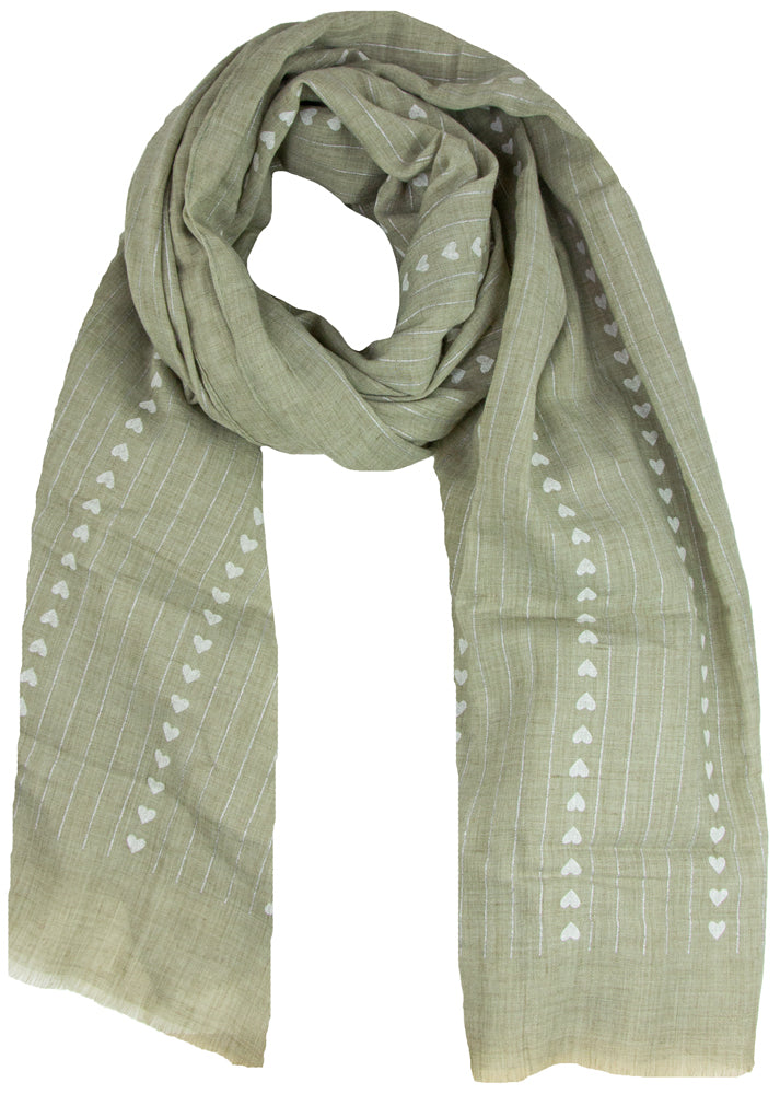 trachtenland-halstuch-schal-unifarben-mit-herzen-und-glitzerstreifen-185-x-70-cm image 1