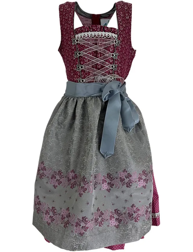 isar-trachten-jugend-dirndl-karina-44732-bordeaux-silbergrau image 1