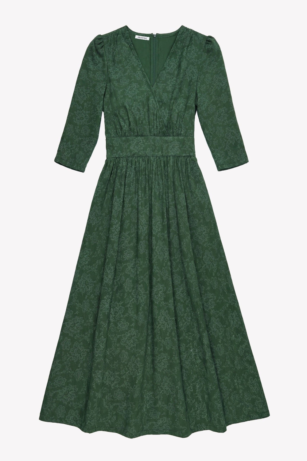 felicitas-damen-kleid-kathena-baumwollkleid-mit-v-ausschnitt-und-3-4-rmel image 1