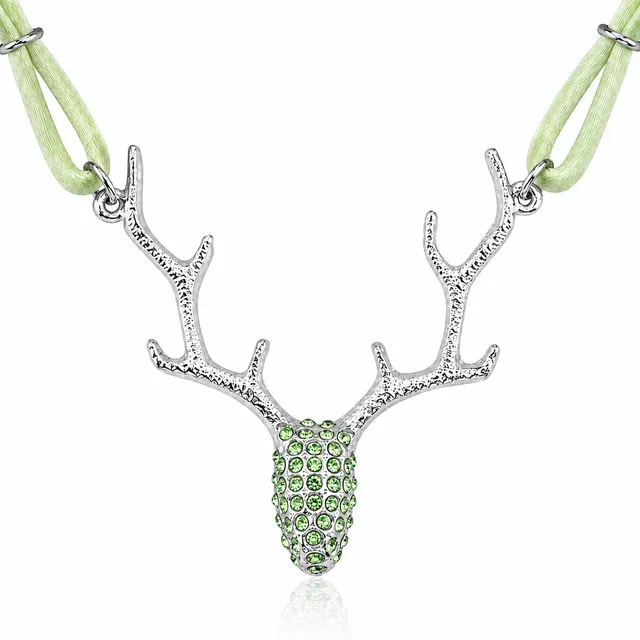 luisia-halskette-nicola-mit-kristallen-von-swarovski-lindgr-n-hirschkopf image 1