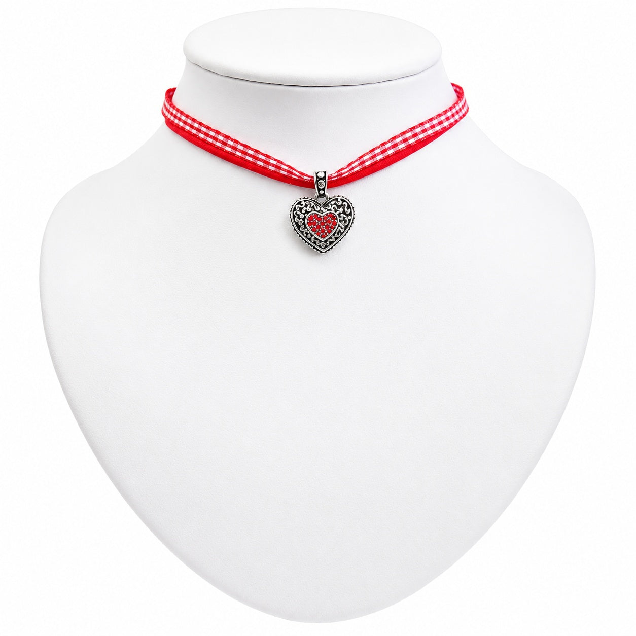 trachtenland-luisia-kinder-halskette-kariert-mit-herz-swarovski-rot image 5